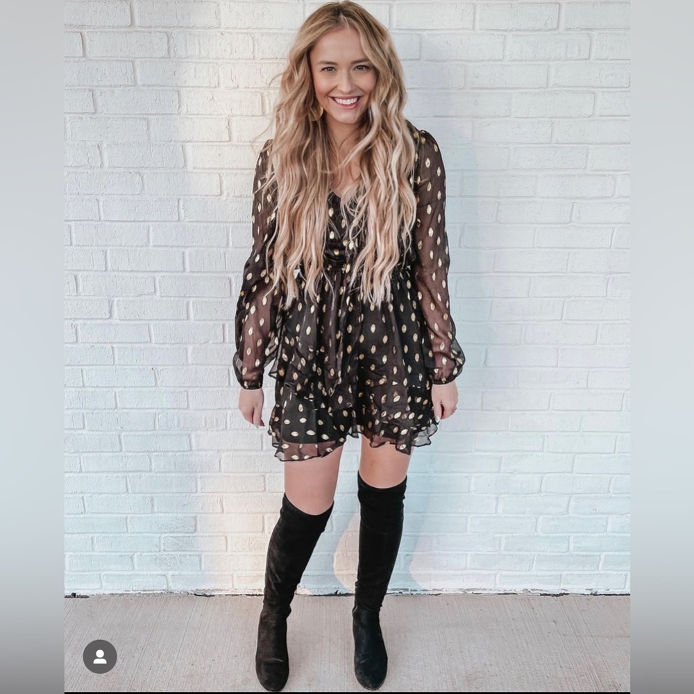 Red Dress Boutique Gold Polka Dot Dress